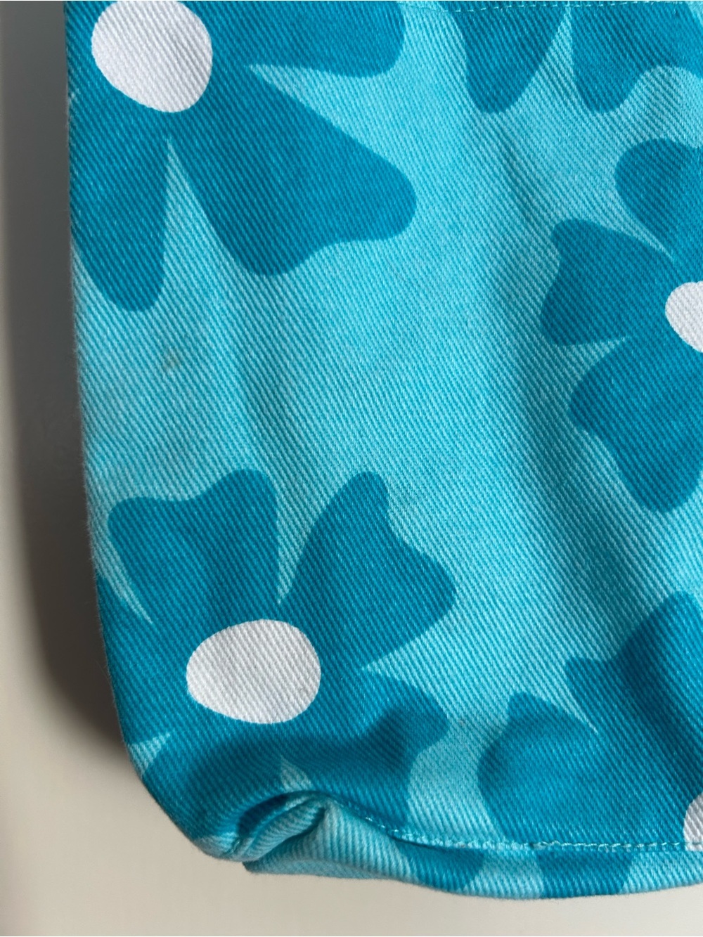 Big Bud Press Mini Tote, Turquoise With Flowers. - Picture 3 of 10